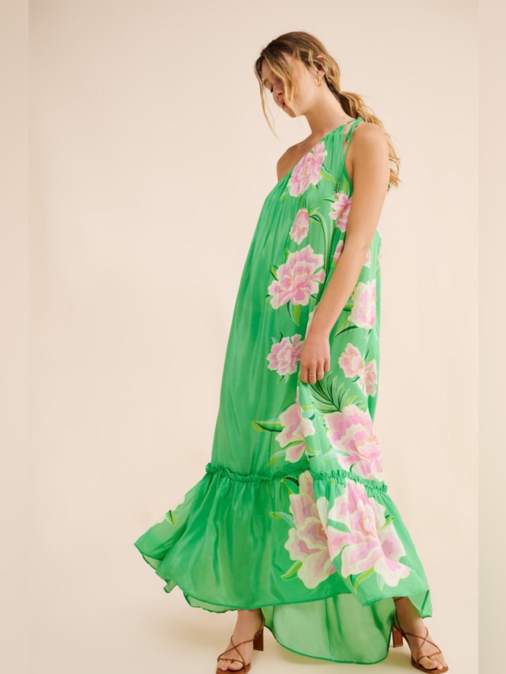 Farm Rio Floral Vibing Green Maxi dress